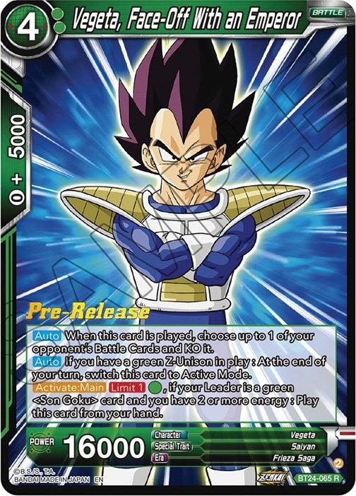 Vegeta, Face-Off With an Emperor (BT24-065) [Beyond Generations Prerelease Promos] - POKÉ JEUX