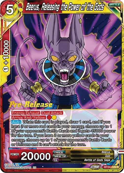 Beerus, Releasing the Power of the Gods (BT24-129) [Beyond Generations Prerelease Promos] - POKÉ JEUX