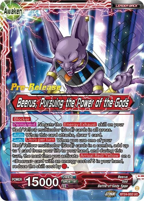 Beerus // Beerus, Pursuing the Power of the Gods (BT24-002) [Beyond Generations Prerelease Promos] - POKÉ JEUX