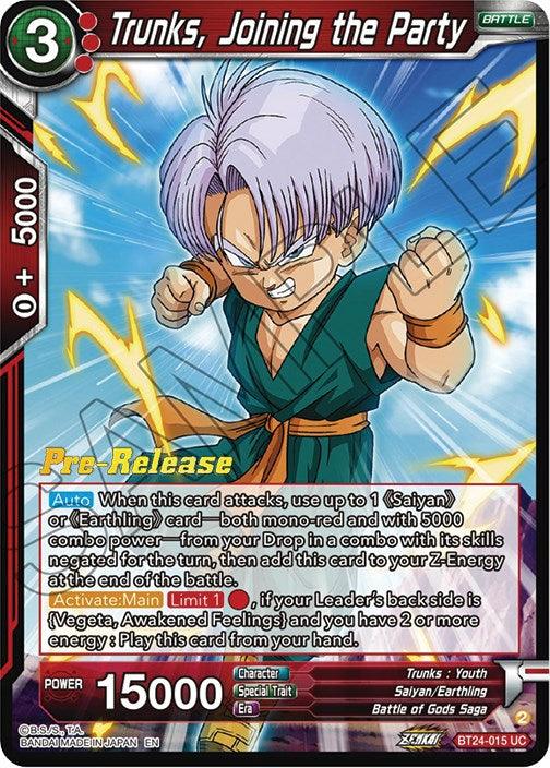 Trunks, Joining the Party (BT24-015) [Beyond Generations Prerelease Promos] - POKÉ JEUX