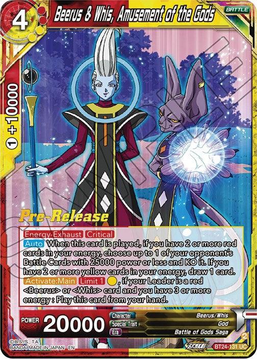 Beerus & Whis, Amusement of the Gods (BT24-131) [Beyond Generations Prerelease Promos] - POKÉ JEUX