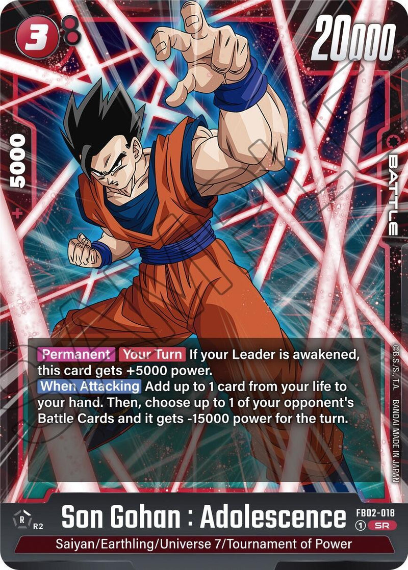 Son Gohan : Adolescence (FB02-018) [Blazing Aura] - POKÉ JEUX