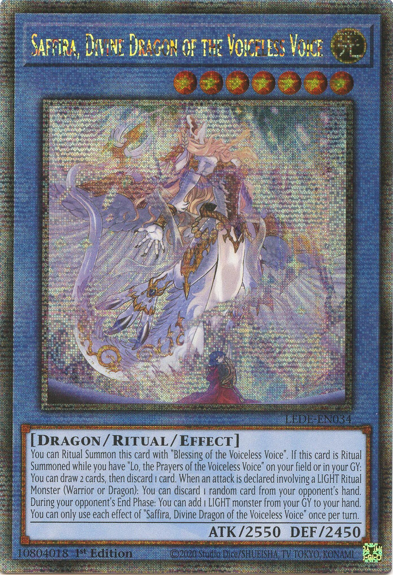 Saffira, Divine Dragon of the Voiceless Voice (Quarter Century Secret Rare) [LEDE-EN034] Quarter Century Secret Rare - POKÉ JEUX