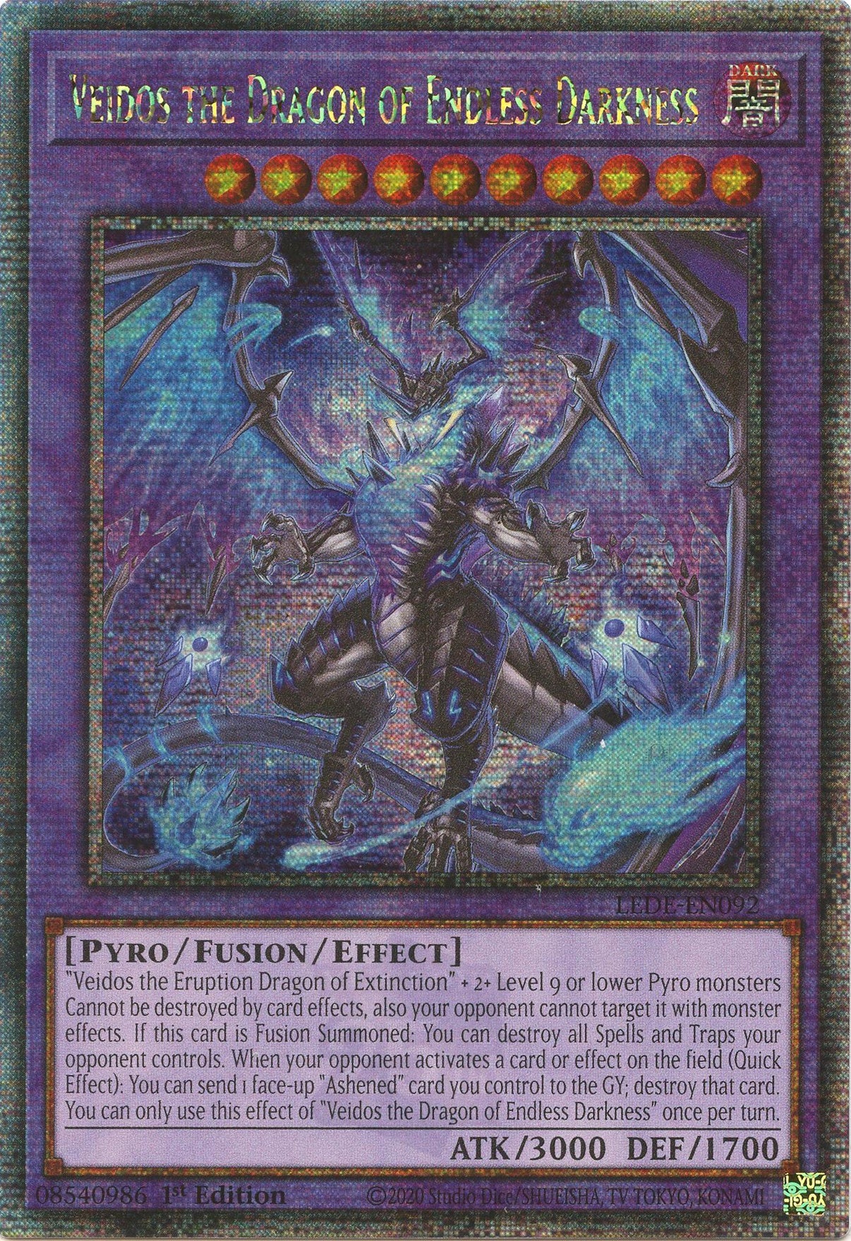 Veidos the Dragon of Endless Darkness (Quarter Century Secret Rare) [LEDE-EN092] Quarter Century Secret Rare - POKÉ JEUX