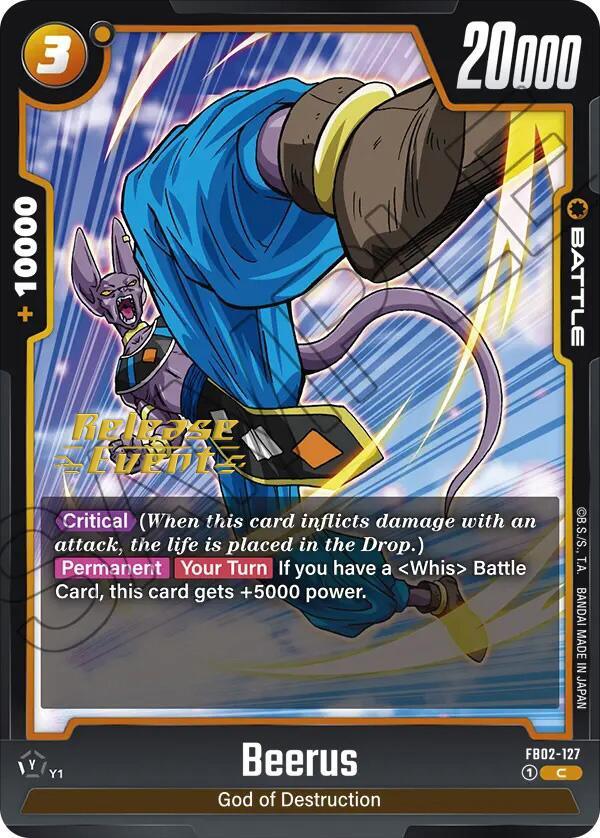 Beerus (FB02-127) [Blazing Aura Pre-Release Cards] - POKÉ JEUX