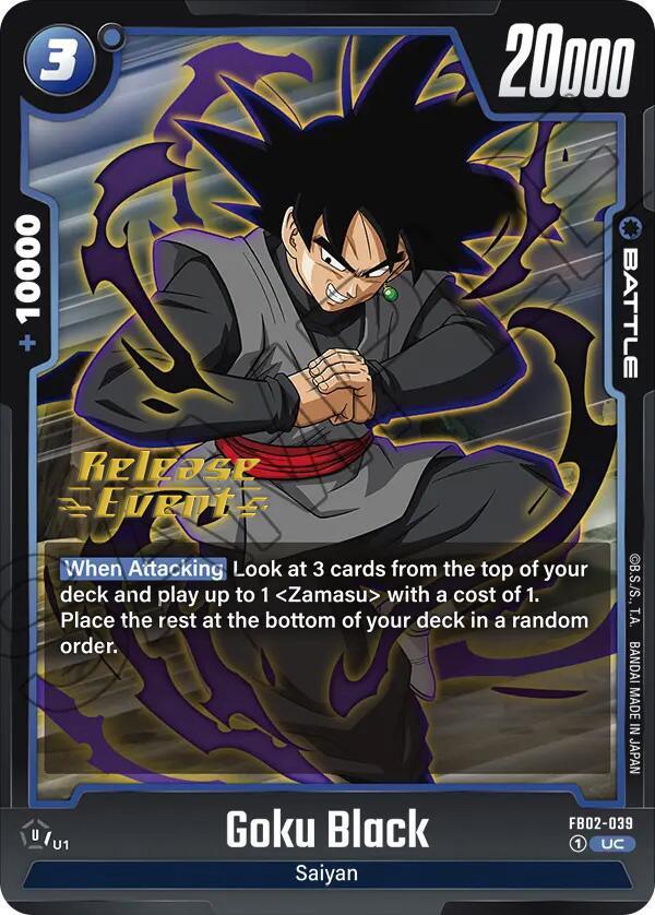 Goku Black (FB02-039) [Blazing Aura Pre-Release Cards] - POKÉ JEUX