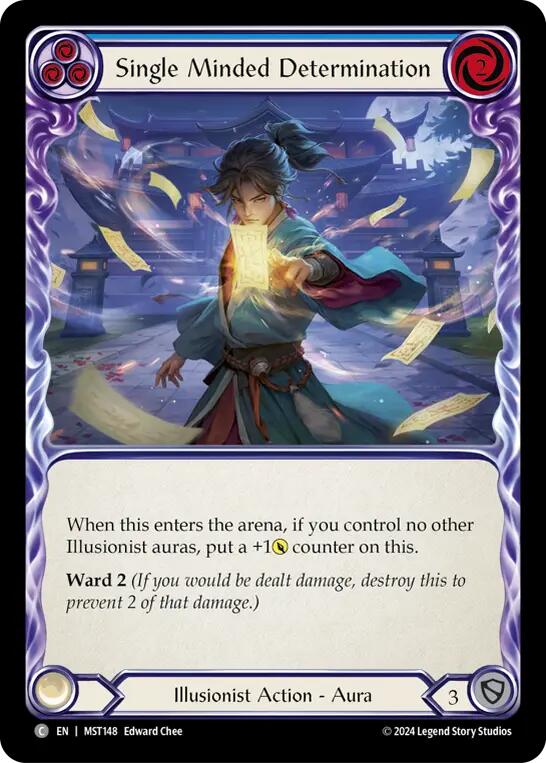 Single Minded Determination (Blue) [MST148] (Part the Mistveil)  Rainbow Foil