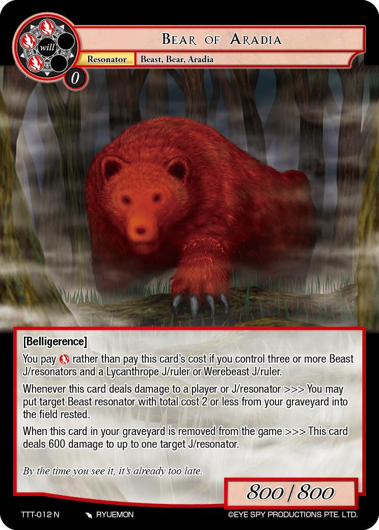 Bear of Aradia (TTT-012 N) [Thoth of the Trinity] - POKÉ JEUX