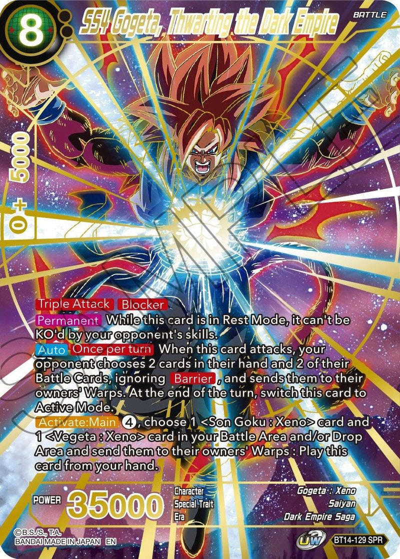 SS4 Gogeta, Thwarting the Dark Empire (SPR) (BT14-129) [Cross Spirits] - POKÉ JEUX