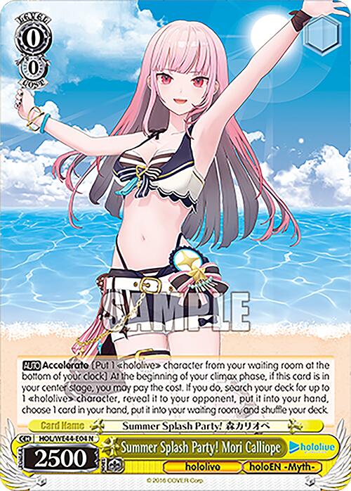 Summer Splash Party! Mori Calliope (HOL/WE44-E04 N) [hololive production Summer Collection Premium Booster]