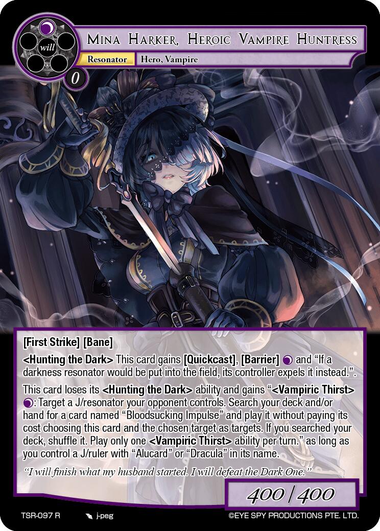 Mina Harker, Heroic Vampire Huntress (TSR-097 R) [The Battle at the Sacred Ruins]