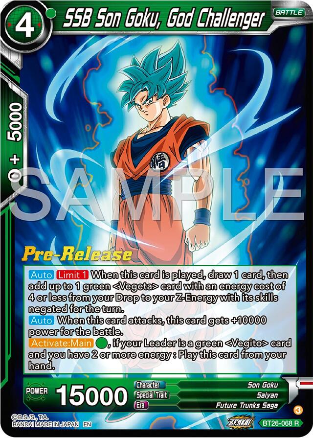 SSB Son Goku, God Challenger (BT26-068) [Ultimate Advent Prerelease Promos]