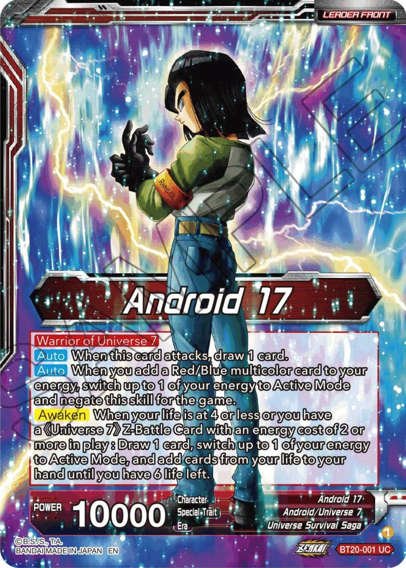 Android 17 // Warriors of Universe 7, United as One (BT20-001) [Power Absorbed Prerelease Promos] - POKÉ JEUX