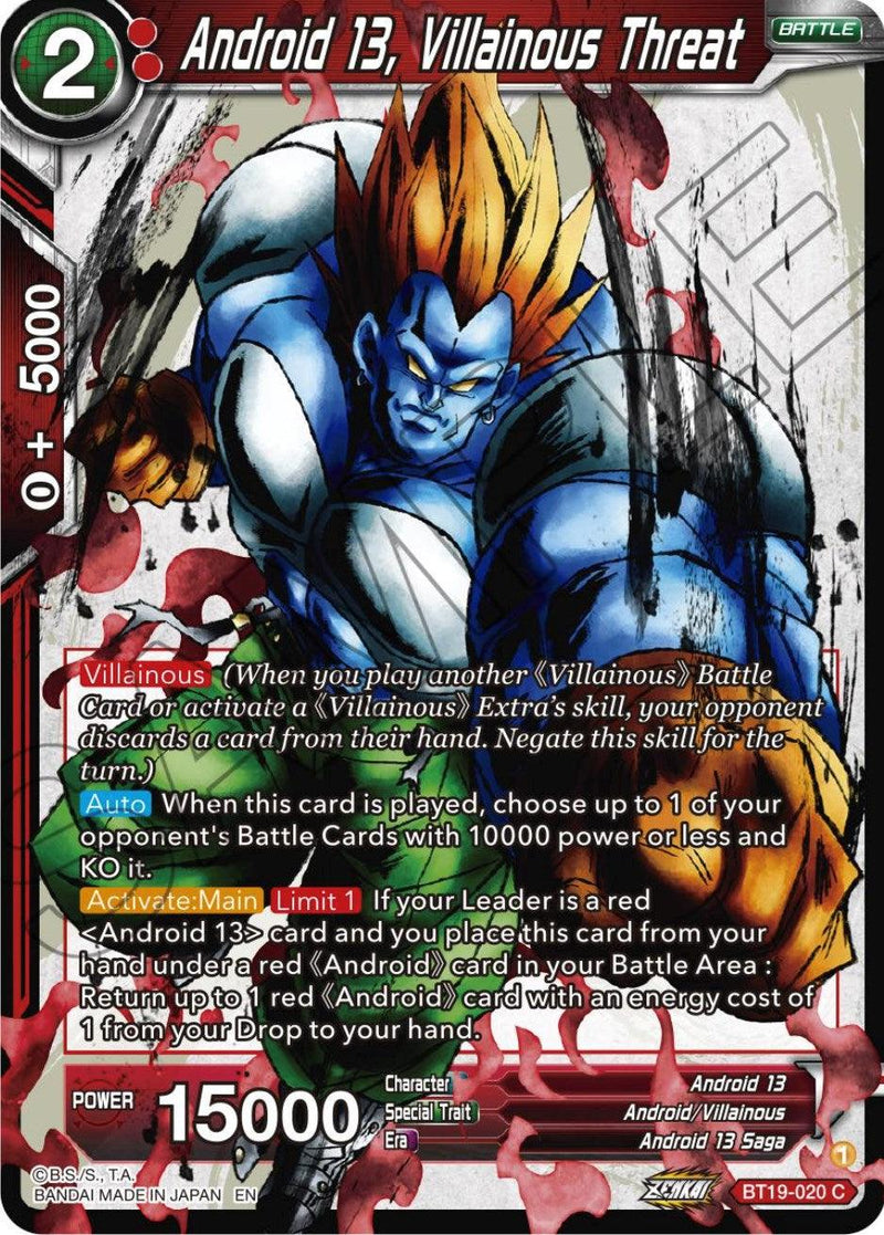 Android 13, Villainous Threat (BT19-020) [Fighter's Ambition] - POKÉ JEUX