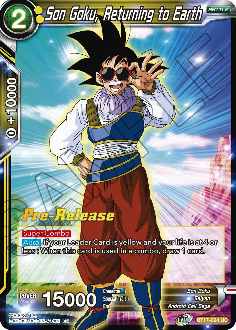 Son Goku, Returning to Earth (BT17-094) [Ultimate Squad Prerelease Promos] - POKÉ JEUX