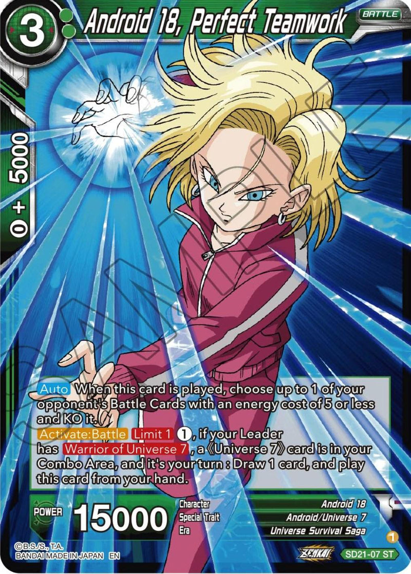 Android 18, Perfect Teamwork (Starter Deck Exclusive) (SD21-07) [Power Absorbed] - POKÉ JEUX