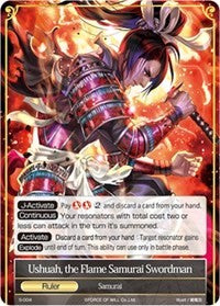 Ushuah, the Flame Samurai Swordman (S-004/J) [Starter Deck: Wolves of the Raging Flames]