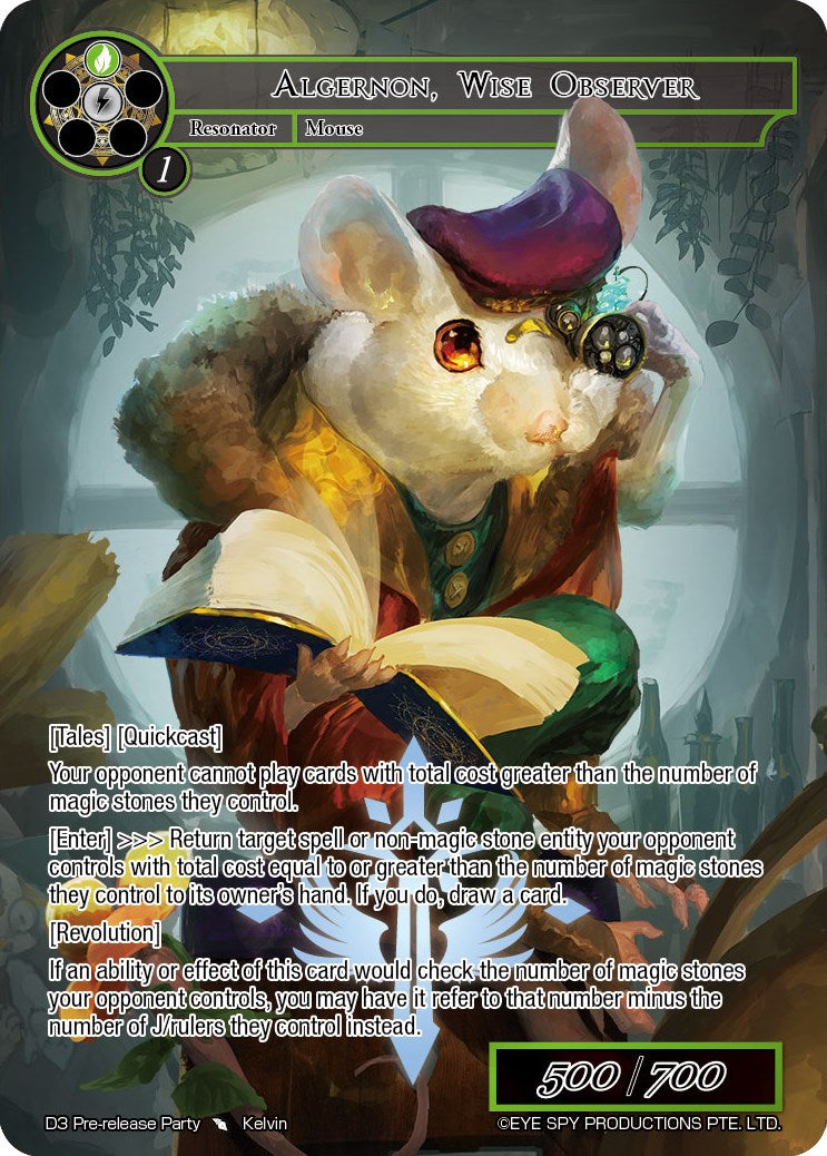 Algernon, Wise Observer (D3 Pre-release Party) [Promo Cards]