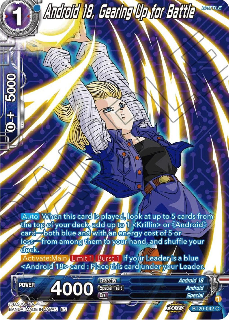 Android 18, Gearing Up for Battle (Silver Foil) (BT20-042) [Power Absorbed] - POKÉ JEUX