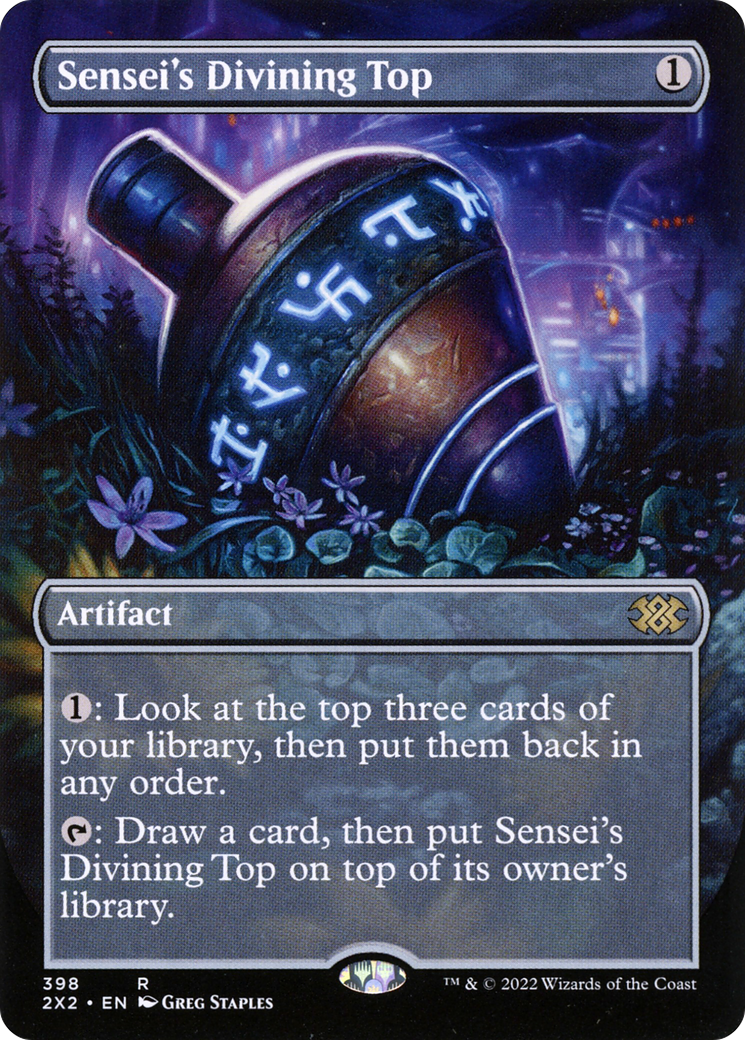 Sensei's Divining Top (Borderless Alternate Art) [Double Masters 2022]