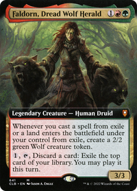 Faldorn, Dread Wolf Herald (Extended Art) [Commander Legends: Battle for Baldur's Gate]