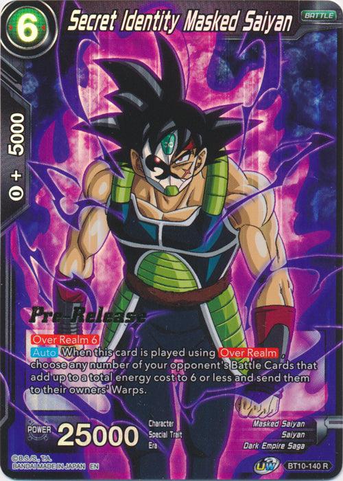 Secret Identity Masked Saiyan (BT10-140) [Rise of the Unison Warrior Prerelease Promos] - POKÉ JEUX