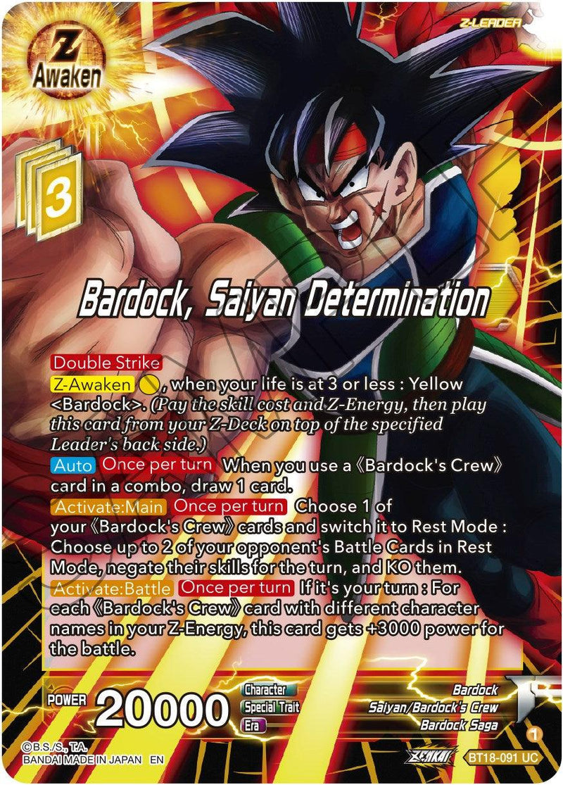 Bardock, Saiyan Determination (BT18-091) [Dawn of the Z-Legends] - POKÉ JEUX