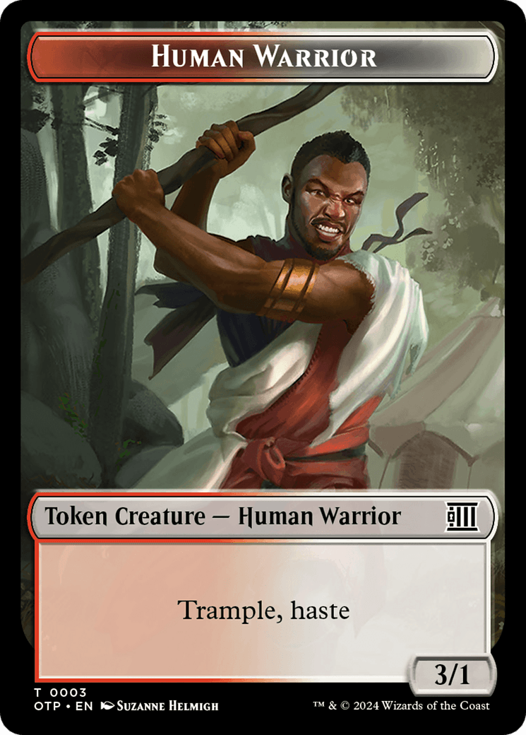 Treasure // Human Warrior Double-Sided Token [Outlaws of Thunder Junction Tokens] - POKÉ JEUX