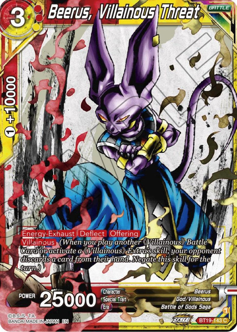 Beerus, Villainous Threat (BT19-143) [Fighter's Ambition] - POKÉ JEUX