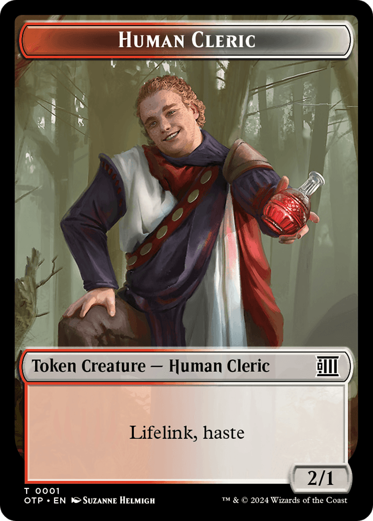 Human Cleric Token [Outlaws of Thunder Junction: Breaking News Tokens] - POKÉ JEUX