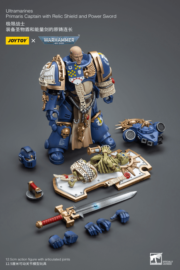 Ultramarines Primaris Captain with Relic Shield and Power Sword - POKÉ JEUX