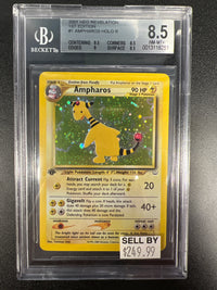 Ampharos HOLO R 1st Edition BECKETT 8.5 #13118251