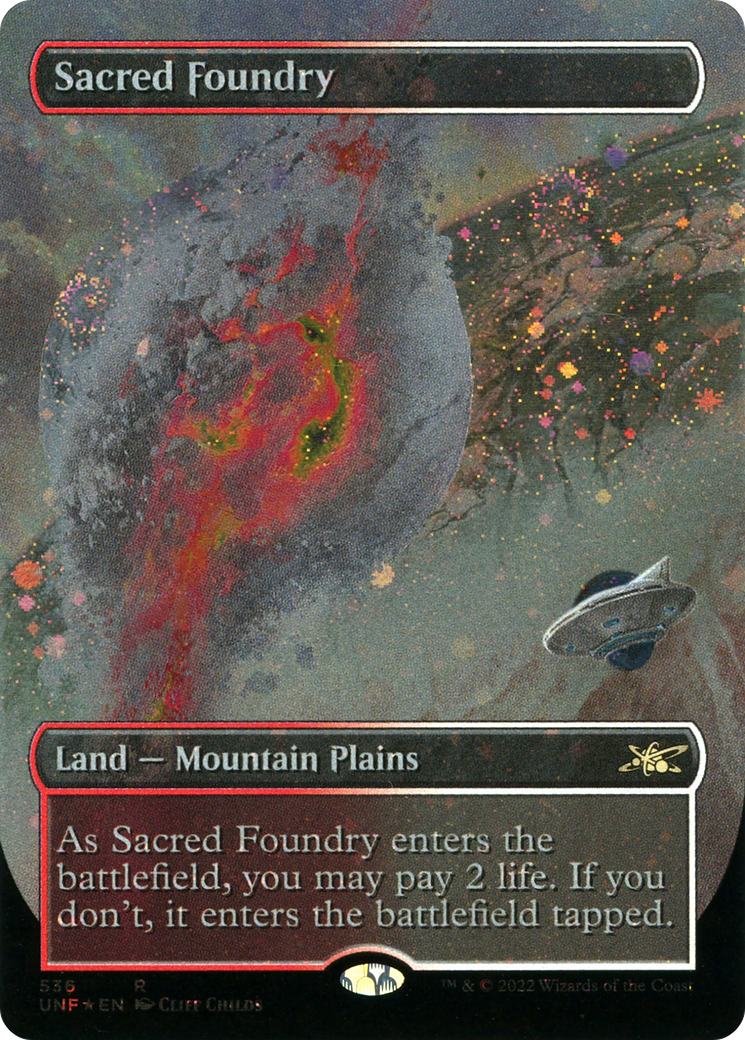 Sacred Foundry (Borderless) (Galaxy Foil) [Unfinity]