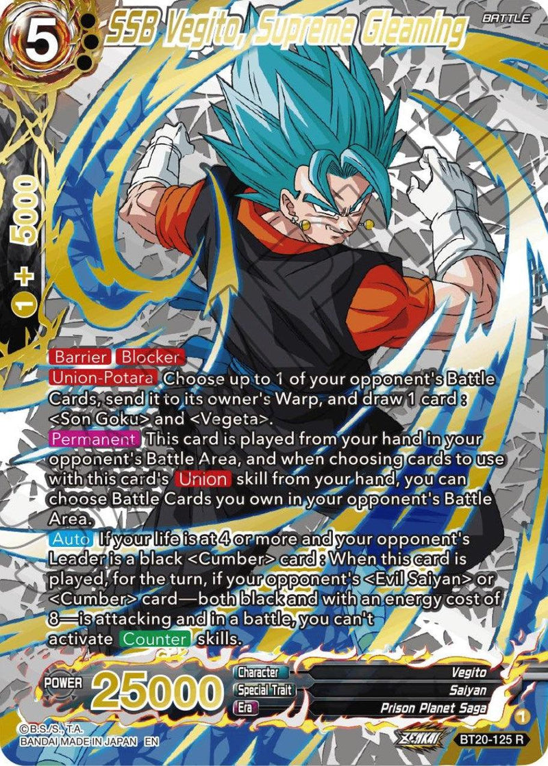 SSB Vegito, Supreme Gleaming (Gold-Stamped) (BT20-125) [Power Absorbed] - POKÉ JEUX