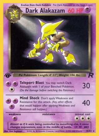 Dark Alakazam (18/82) [Team Rocket 1st Edition]