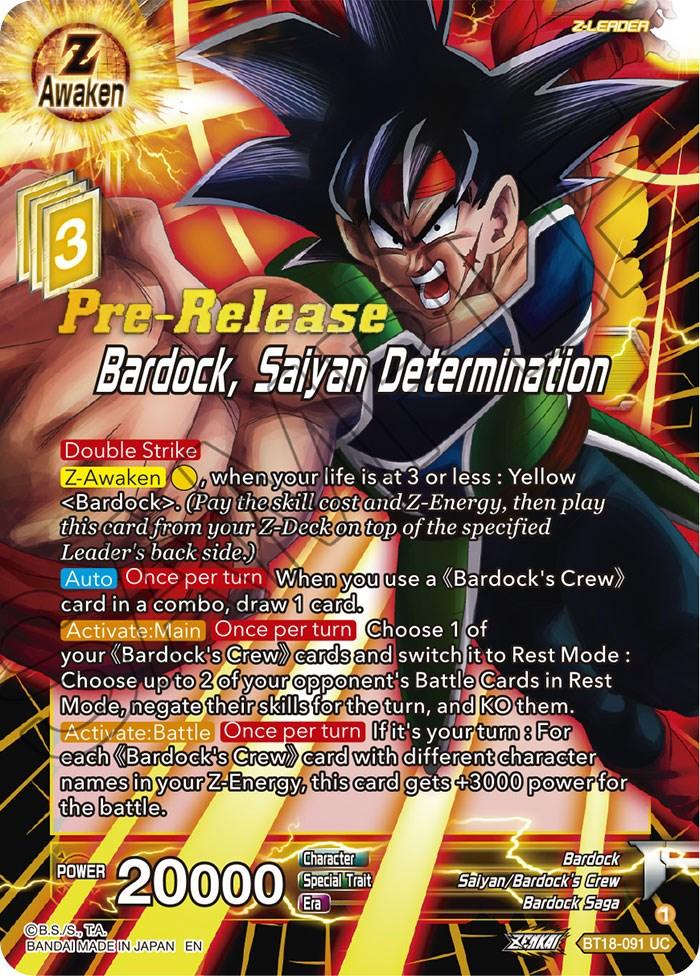 Bardock, Saiyan Determination (BT18-091) [Dawn of the Z-Legends Prerelease Promos] - POKÉ JEUX