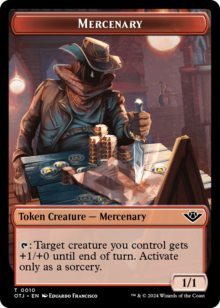 Mercenary // Blood Double-Sided Token [Outlaws of Thunder Junction Tokens] - POKÉ JEUX