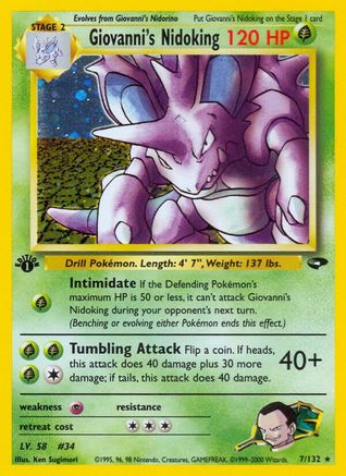 Giovanni's Nidoking (7/132) [Gym Challenge 1st Edition]