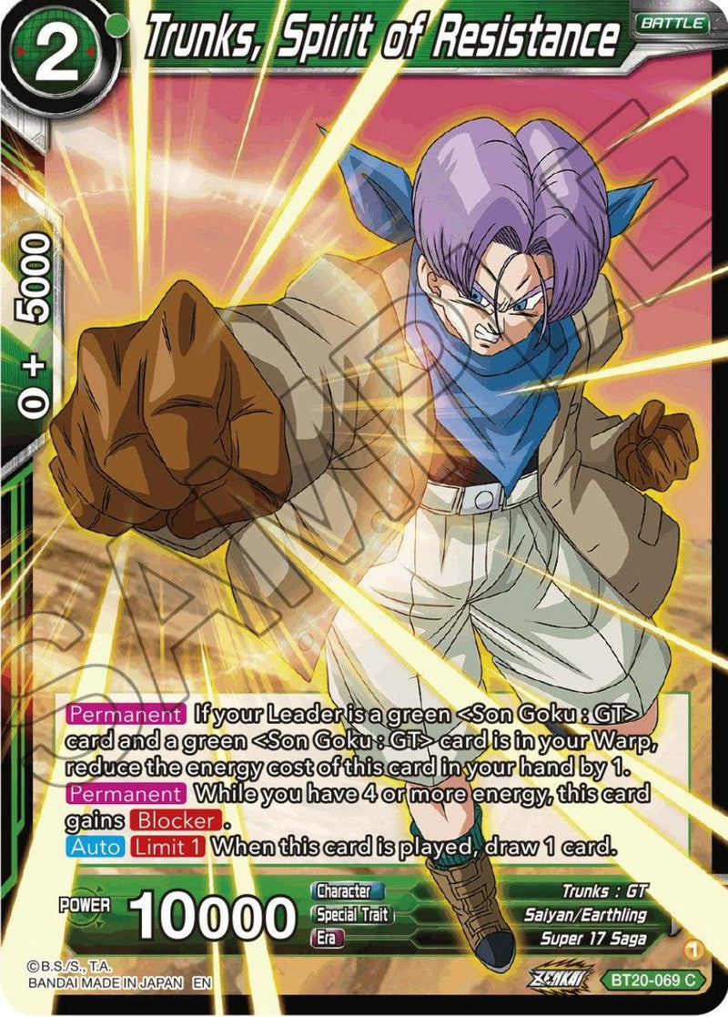 Trunks, Spirit of Resistance (BT20-069) [Power Absorbed] - POKÉ JEUX