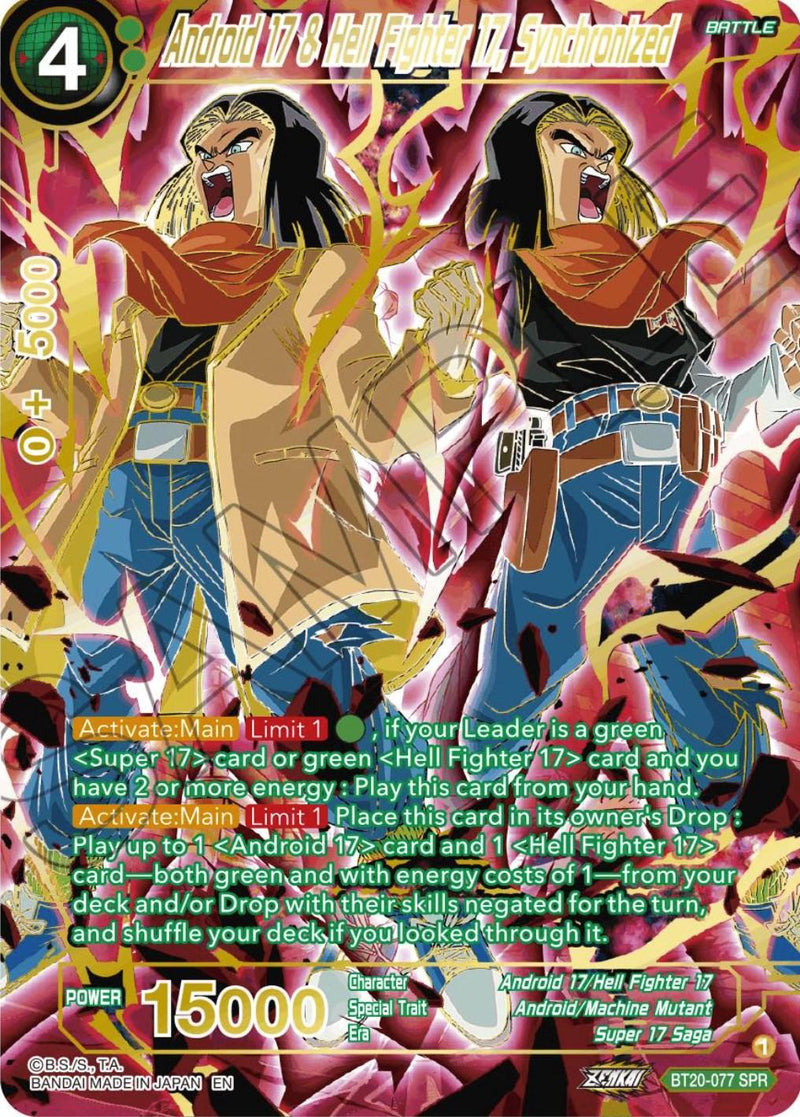 Android 17 & Hell Fighter 17, Synchronized (SPR) (BT20-077) [Power Absorbed] - POKÉ JEUX