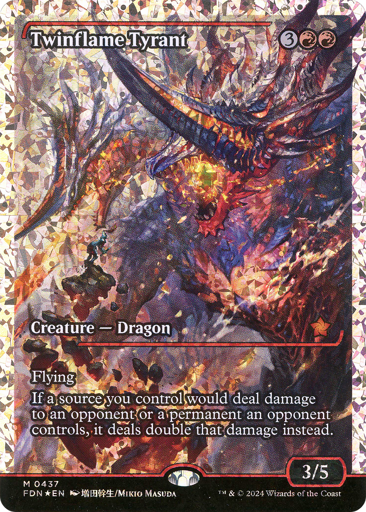 Twinflame Tyrant (Showcase) (Fracture Foil) (Japanese) [Foundations]