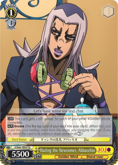 Hazing the Newcomer, Abbacchio (JJ/S66-TE04 TD) [JoJo's Bizarre Adventure: Golden Wind]