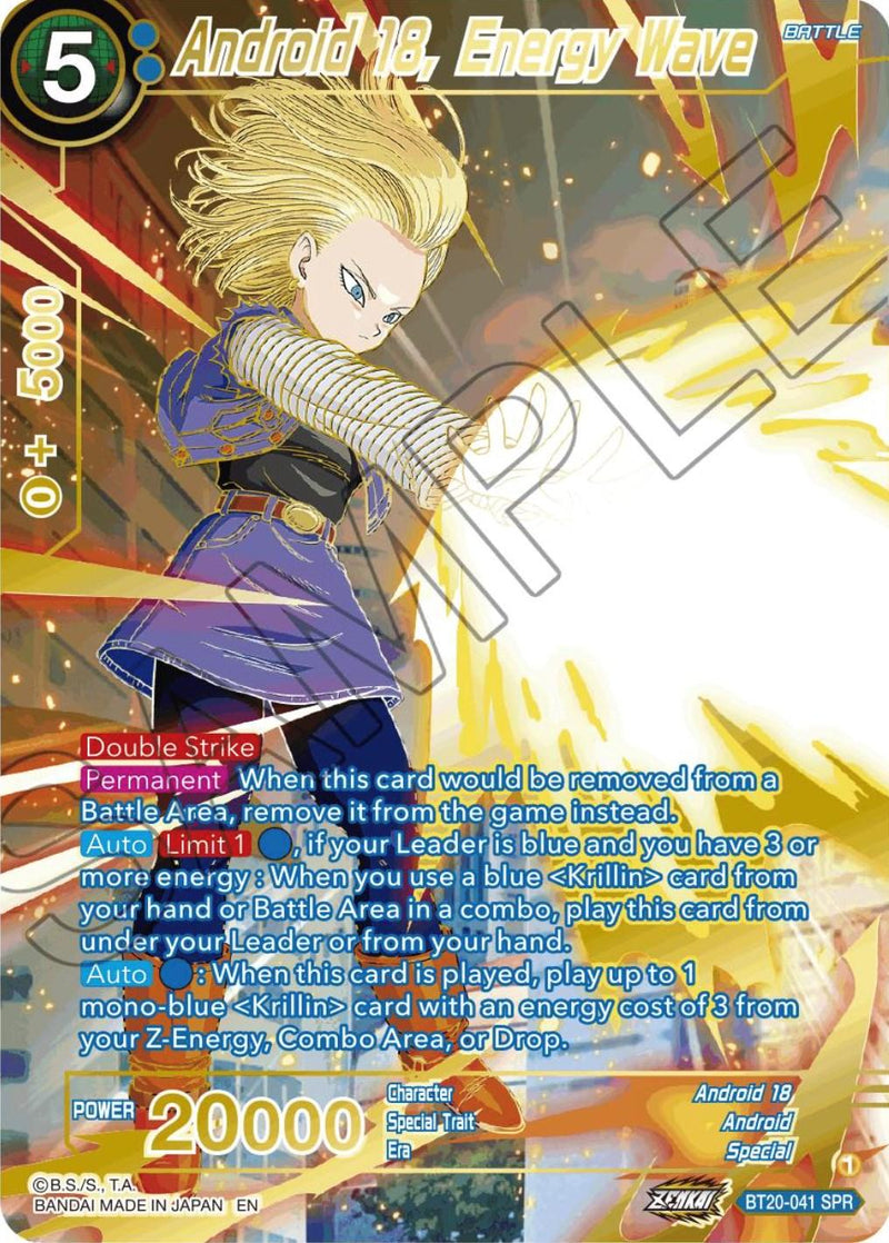 Android 18, Energy Wave (SPR) (BT20-041) [Power Absorbed] - POKÉ JEUX