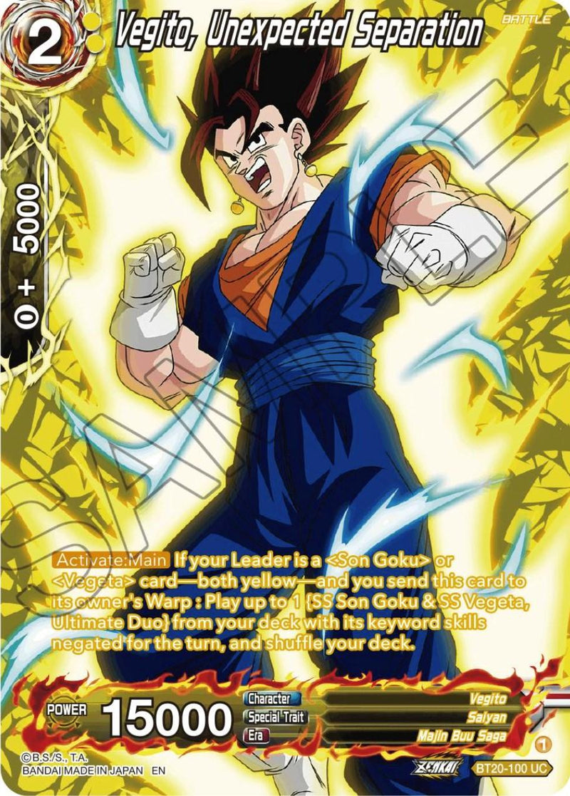 Vegito, Unexpected Separation (Silver Foil) (BT20-100) [Power Absorbed] - POKÉ JEUX