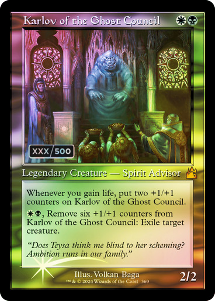 Karlov of the Ghost Council (Retro) (Serialized) [Ravnica Remastered]