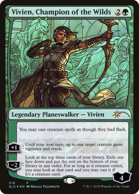 Vivien, Champion of the Wilds (Stained Glass) [Secret Lair Drop Promos]