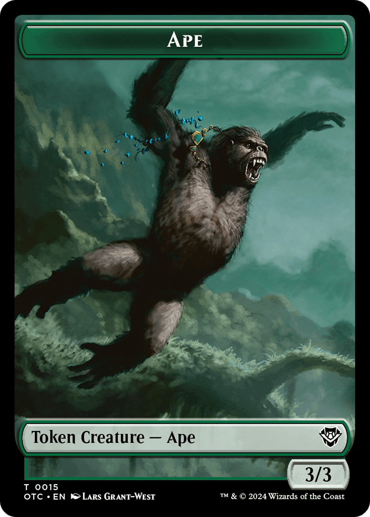 Ape // Shark Double-Sided Token [Outlaws of Thunder Junction Commander Tokens] - POKÉ JEUX