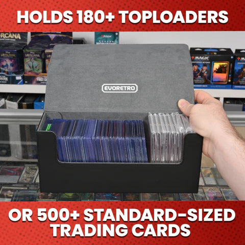 MAGNETIC CARD HOLDER 180+ TOPLOADERS OR 500+ TRADING CARDS - EVORETRO