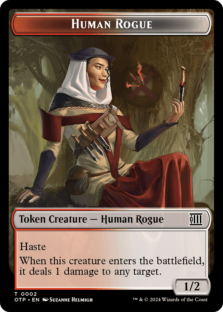 Human Rogue // Plot Double-Sided Token [Outlaws of Thunder Junction: Breaking News Tokens] - POKÉ JEUX