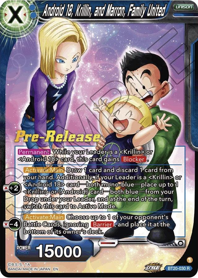 Android 18, Krillin, and Maron, Family United (BT20-030) [Power Absorbed Prerelease Promos] - POKÉ JEUX